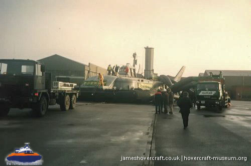 BH7 being moved to The Hovercraft Museum -  (credit: The <a href='http://www.hovercraft-museum.org/' target='_blank'>Hovercraft Museum Trust</a>).
